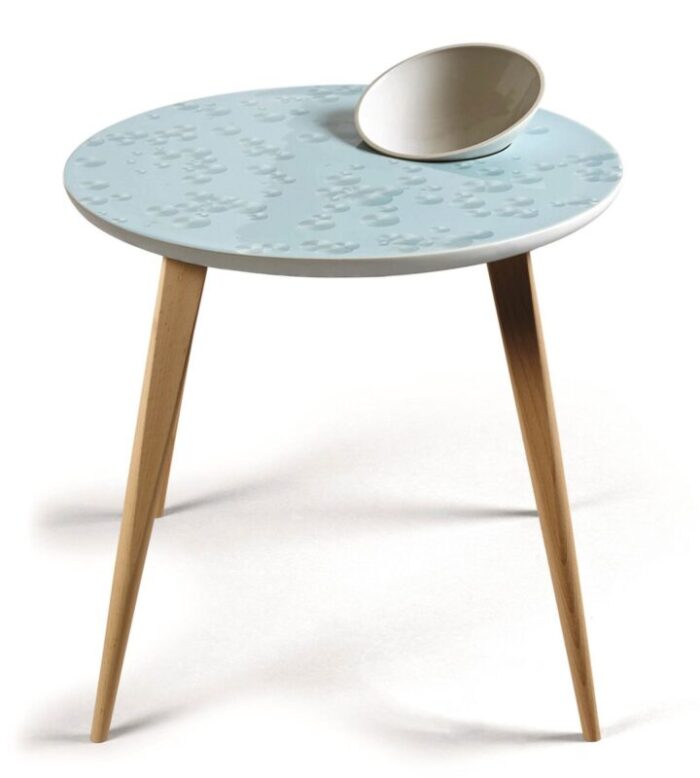 oak crystal moment table with bowl from lladr 1