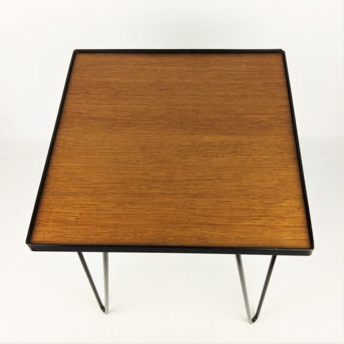 oak metal side table 1950s 10