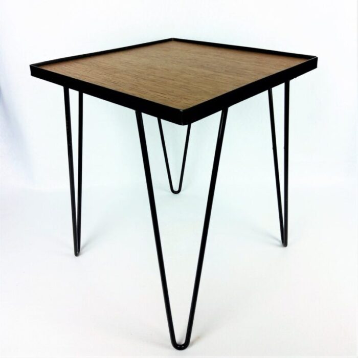 oak metal side table 1950s 3