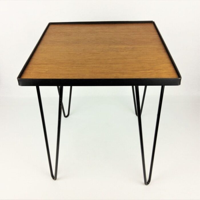 oak metal side table 1950s 4