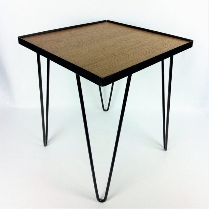 oak metal side table 1950s 6