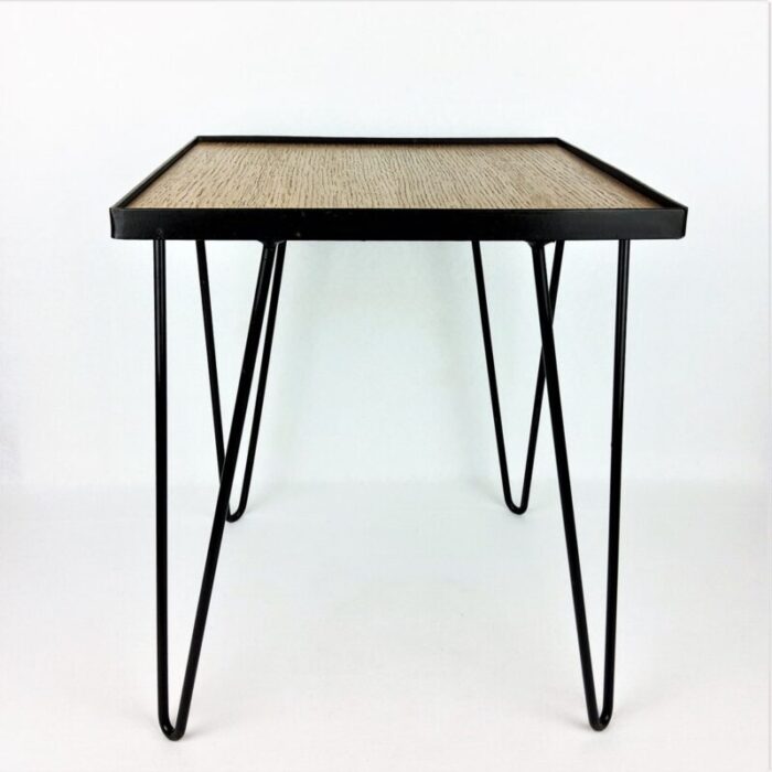 oak metal side table 1950s 7