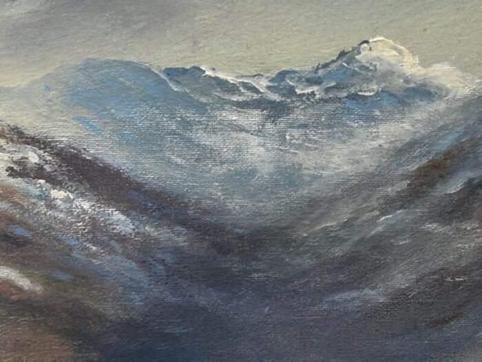 oil painting scottish highlands sheep grazing ben nevis range by wendy reeves c1990s 7460