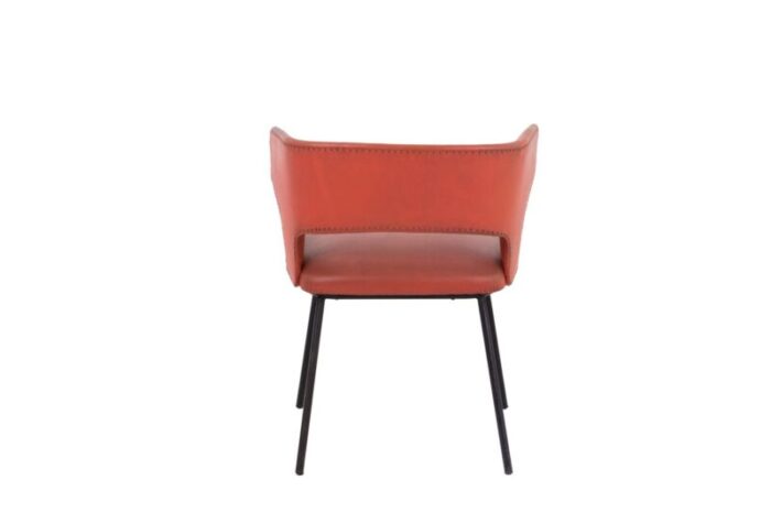 orange skai and black lacquered metal armchair 1950s 4