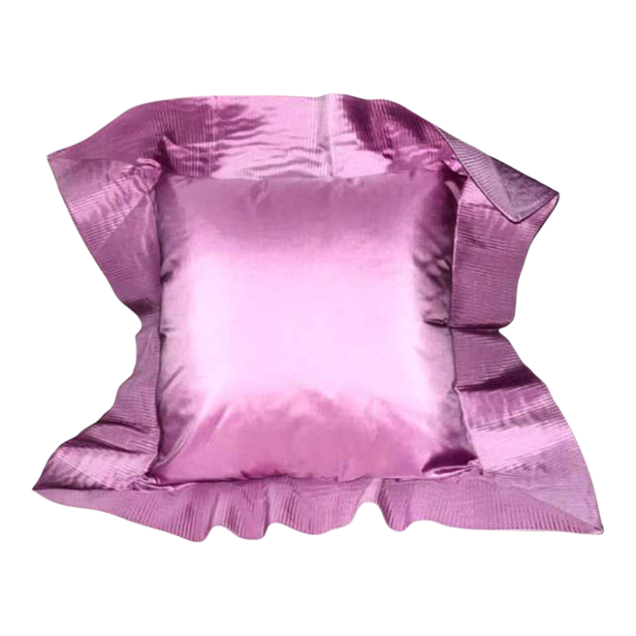 orchid pink origami pleated silk taffeta crystal pleat decorative pillow sham 2255