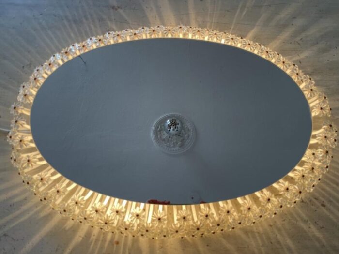 oval blossom mirror in glass and white lacquered metal by emil stejnar for rupert nikoll austria 1955 5424