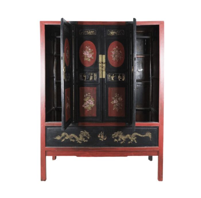 painted and carved antique style chinese cabinets 1579