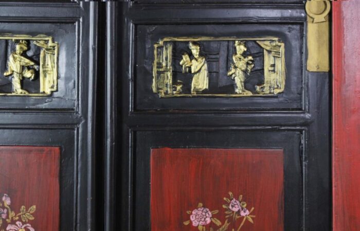 painted and carved antique style chinese cabinets 3889