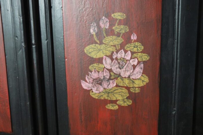 painted and carved antique style chinese cabinets 9373