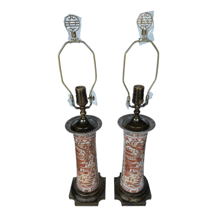 pair chinese wildwood chinoiserie lamps 8769