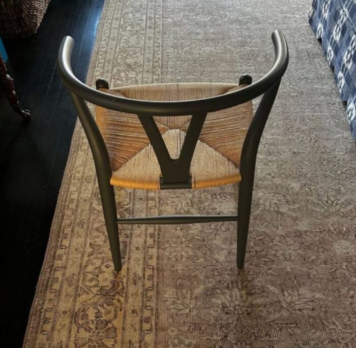 pair of hans wegner wishbone chairs 1502