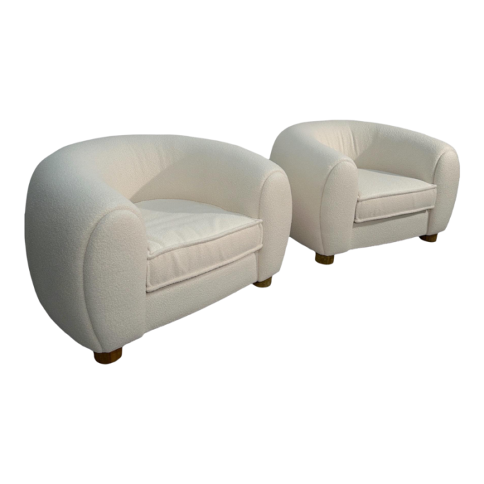 pair of mid century polar armchairs by jean royere style 2941