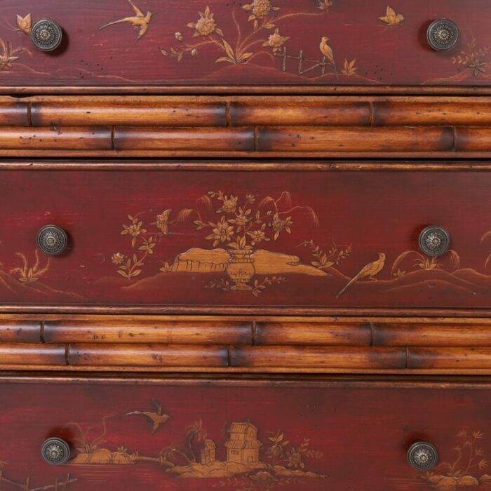 pair of vintage bamboo chinoiserie chests 0792