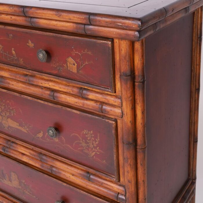 pair of vintage bamboo chinoiserie chests 8340