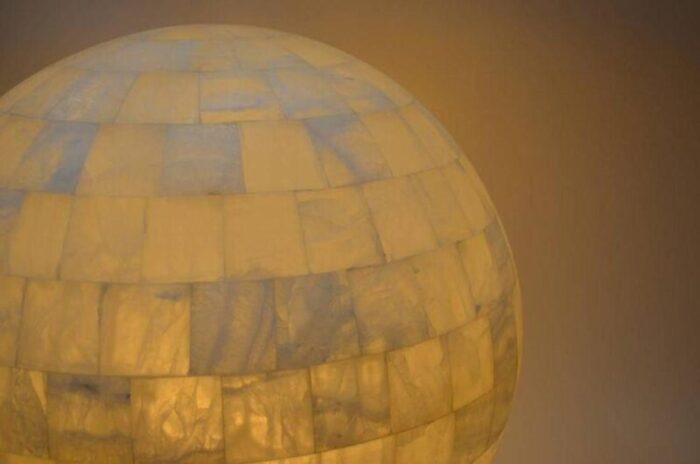 pair of white onyx sphere lights c 1990s 2709