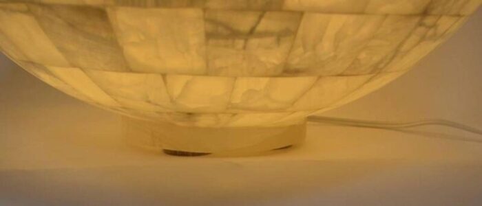 pair of white onyx sphere lights c 1990s 7740