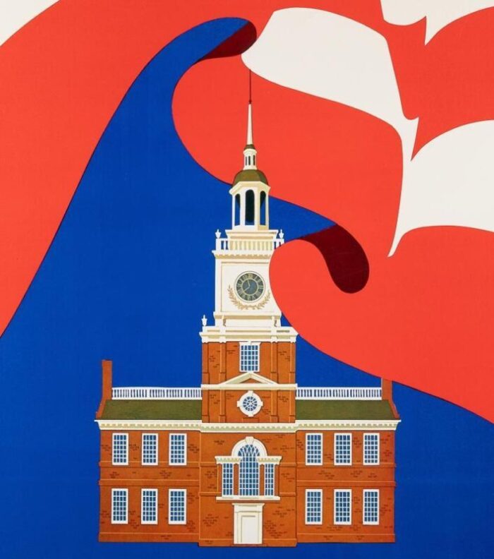 philadelphia vintage american airlines travel poster circa 1960s 5726