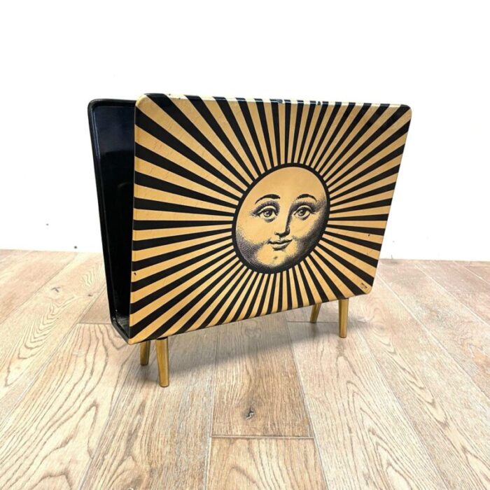 piero fornasetti mid century modern magazine rack lacquer metal italy 1960s 0132