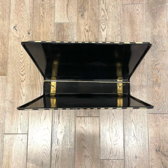 piero fornasetti mid century modern magazine rack lacquer metal italy 1960s 3376