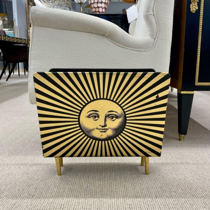 piero fornasetti mid century modern magazine rack lacquer metal italy 1960s 4784