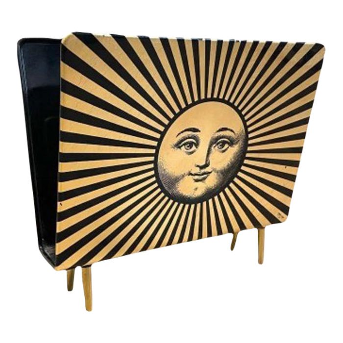 piero fornasetti mid century modern magazine rack lacquer metal italy 1960s 8942