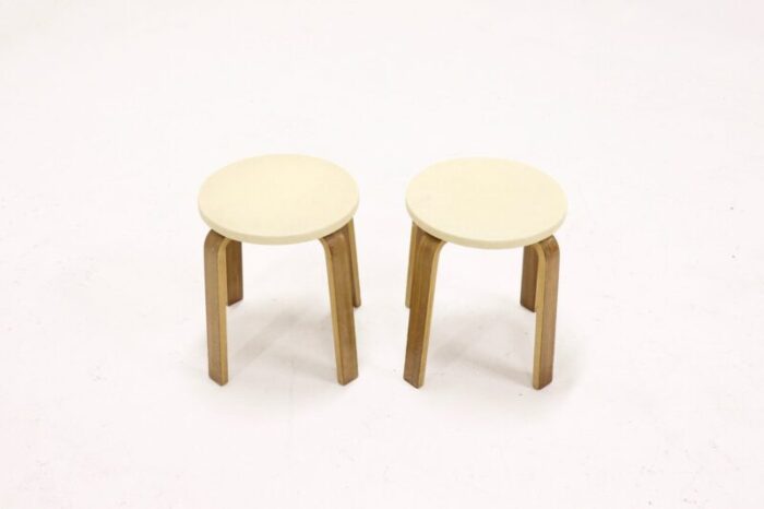 plywood stools by cor alons for gouda den boer 1950s set of 2 1