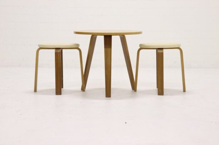 plywood stools by cor alons for gouda den boer 1950s set of 2 3