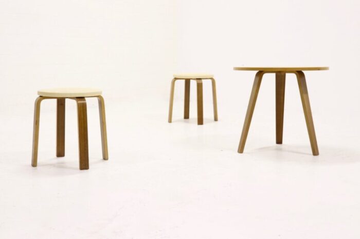 plywood stools by cor alons for gouda den boer 1950s set of 2 5