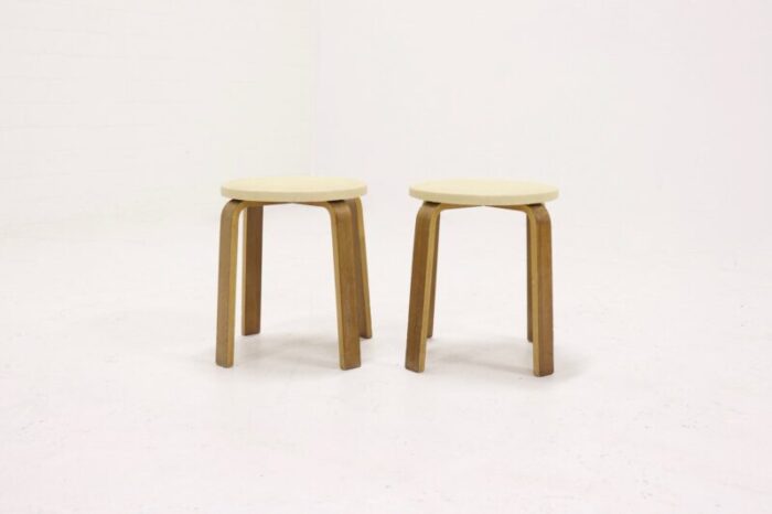 plywood stools by cor alons for gouda den boer 1950s set of 2 7