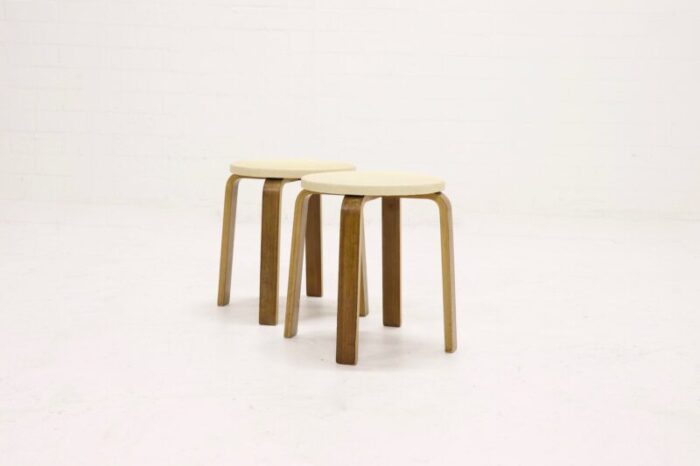 plywood stools by cor alons for gouda den boer 1950s set of 2 9