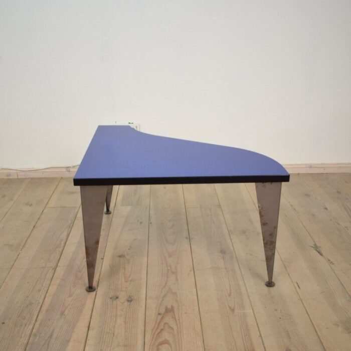 postmodern italian blue silver and black coffee table 1980s 1