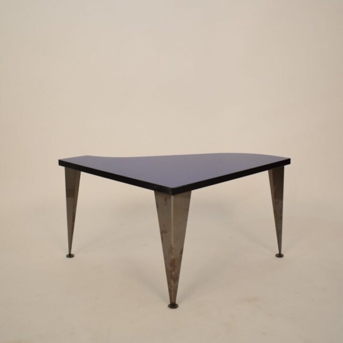 postmodern italian blue silver and black coffee table 1980s 14