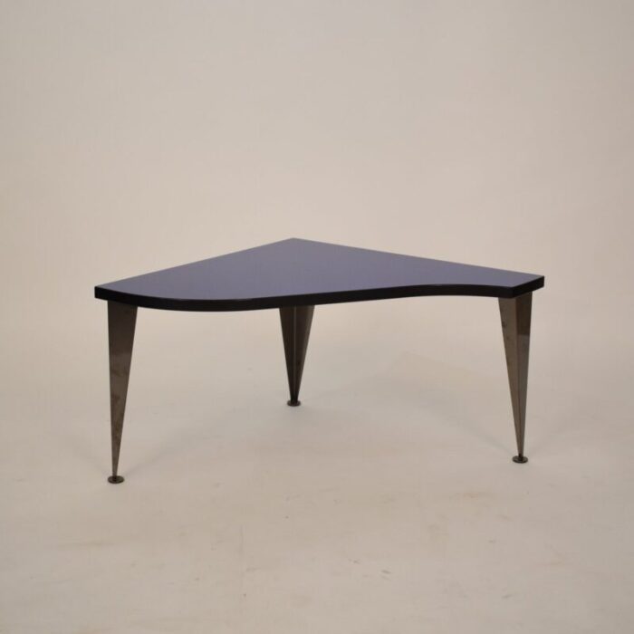 postmodern italian blue silver and black coffee table 1980s 22