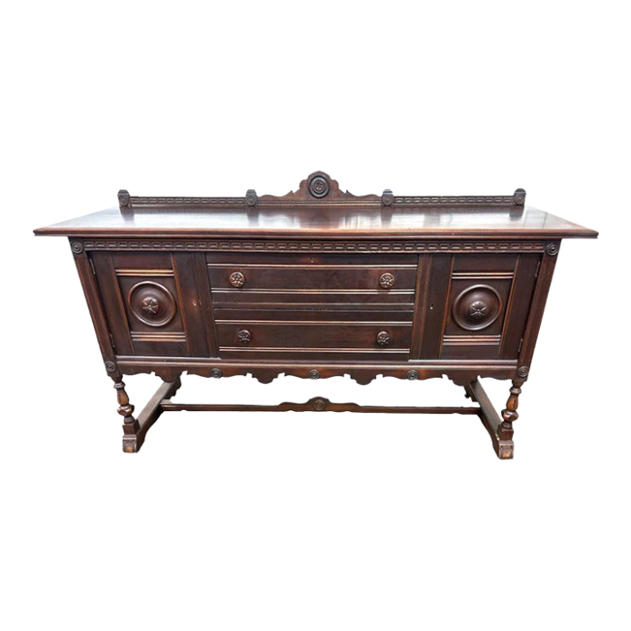 rare antique 1920s baker furniture company walnut spanish revival 72 buffet sideboard made in allegan michigan 2620