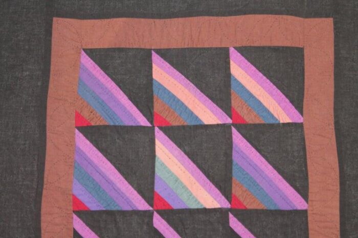 rare ohio amish roman stripes crib quilt 8785