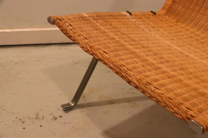 rattan and wicker pk22 lounge chair by poul kjaerholm for fritz hansen 1982 3