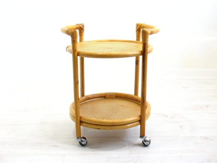 rattan bar trolley 1970s 1