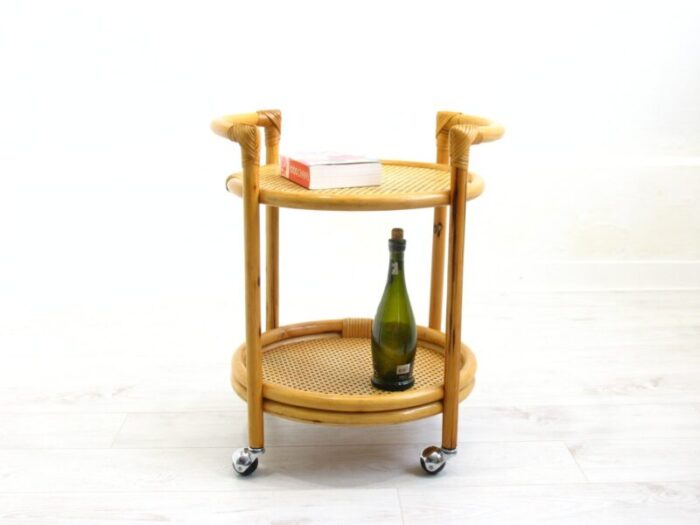 rattan bar trolley 1970s 11