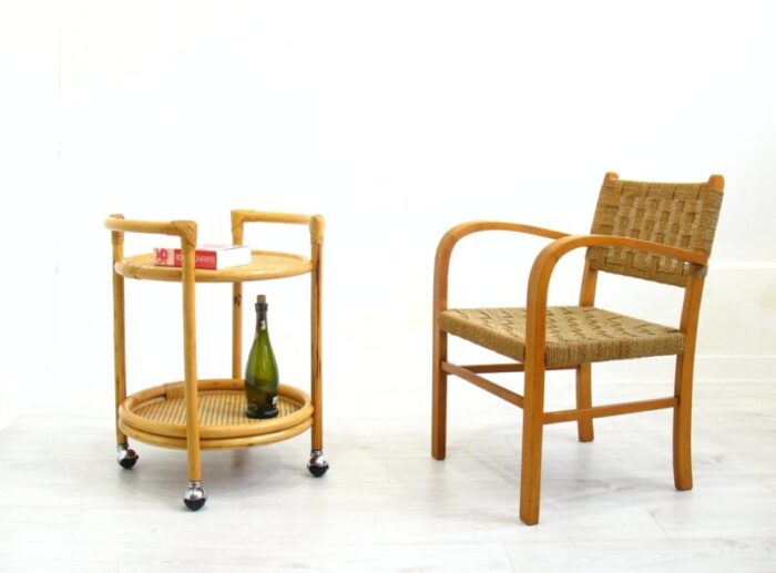 rattan bar trolley 1970s 2