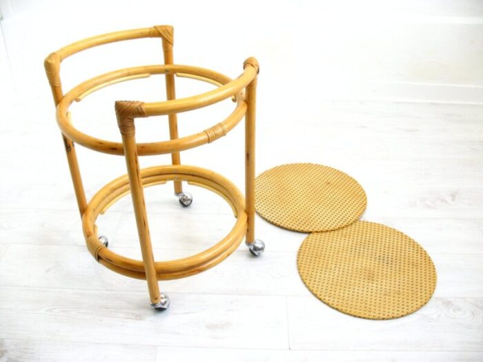 rattan bar trolley 1970s 5