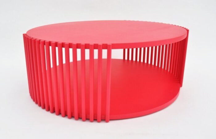 red lacquered palafitte 83 coffee table by debonademeo for medulum 1