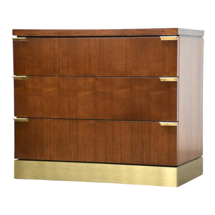 refinished walnut and brass dresser chest by glenn of california 7658