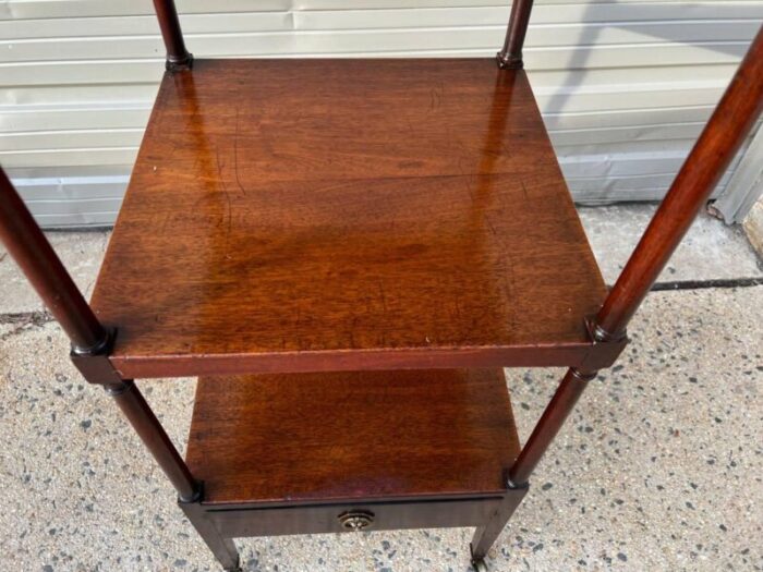 regency style mahogany three tier etagere side table 19th century 7593