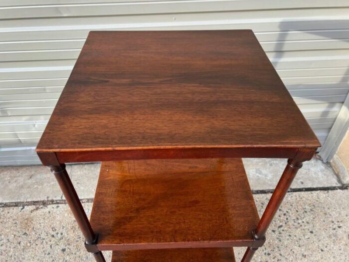 regency style mahogany three tier etagere side table 19th century 9805