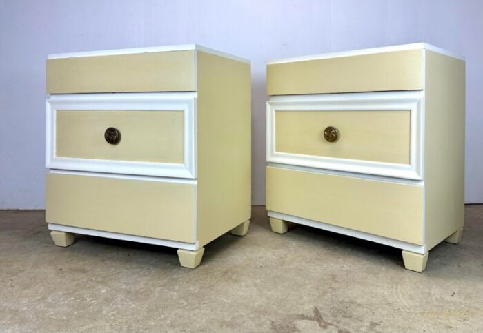 restored 1940s commodes chests in butter yellow antique white 6121