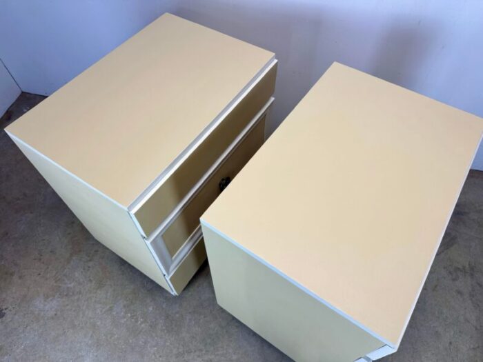 restored 1940s commodes chests in butter yellow antique white 8647