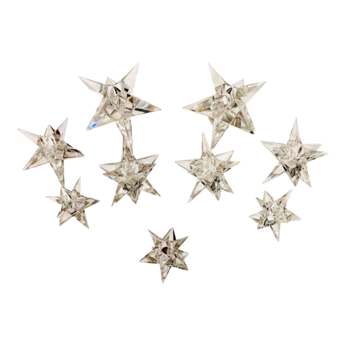 rosenthal crystal star candle holders set of 9 3317