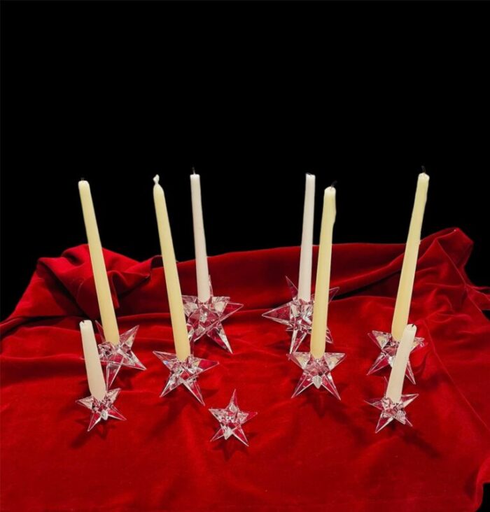 rosenthal crystal star candle holders set of 9 3639