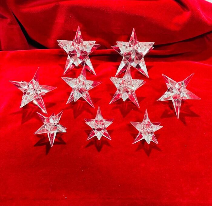 rosenthal crystal star candle holders set of 9 3643