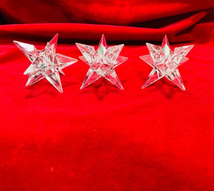 rosenthal crystal star candle holders set of 9 8423